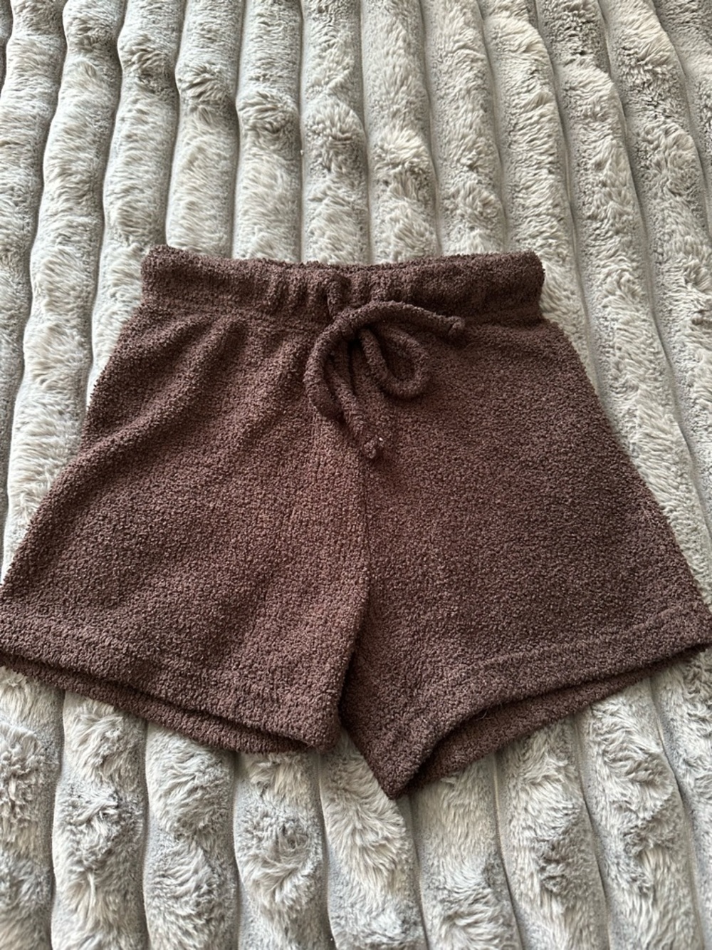 Brown Plush Lounge Shorts - Women's Relaxed Fit